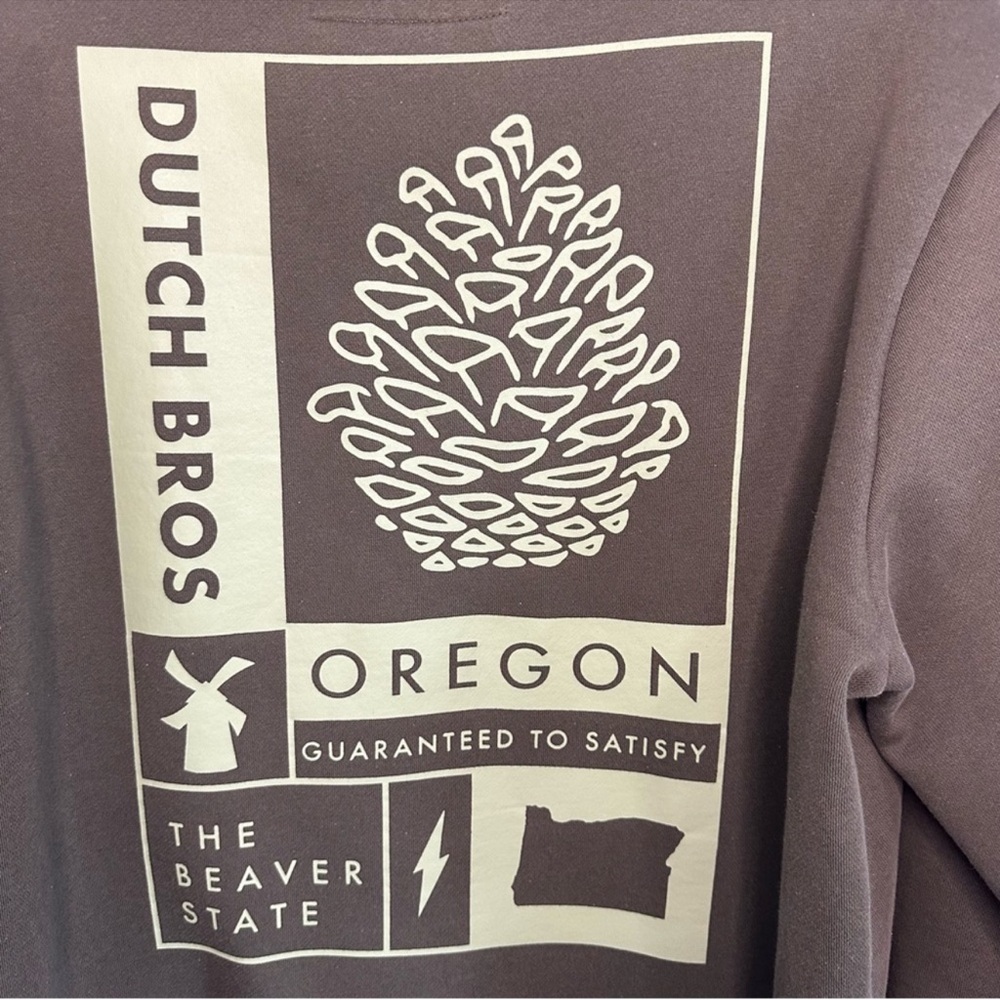Dutch Bros LARGE Camo Green Oregon State Hoodie "The Beaver State” RARE 🦫 DB - Picture 3 of 5